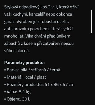 Nový recyklační odpadkový koš 2x15 litrů - 14