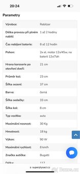 Elektrické auto Bugatti pro děti - 14