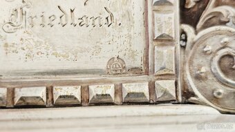 Ag stříbro stolní krucifix loťák rok 1864 biedermeier styl - 14