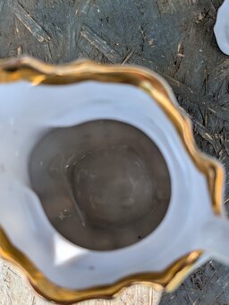 Starožitná mléčenka...konvička, víčko s květem. - 14