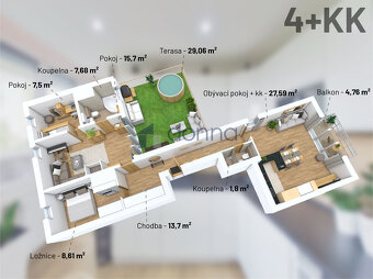 Pronájem bytu 3+kk/T,B, celkem 118m2, ul. Ďáblická, Praha 8- - 14