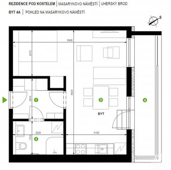 Pronájem bytu 1+kk s terasou, 37 m², Uherský Brod - Masaryko - 14