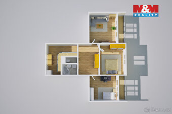 Prodej bytu 3+1 v Teplicích, ul. Palackého - 14