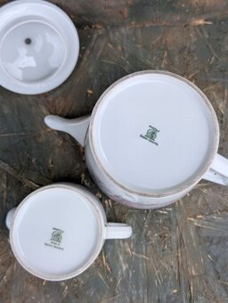 Artdeco konvice a mléčenka,Czecho-Slovakia, růže. - 14