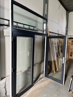 VCHODOVÉ PLASTOVÉ VELIKÉ DVOUKŘÍDLÉ DVEŘE 197x278-ANTRAZIT - 14