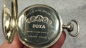 Starožitné pánské kapesní hodinky DOXA, medaile - 14