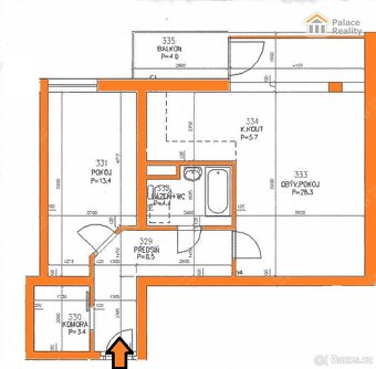 Prostorný byt 2+KK s balkonem, vyhledávaná lokalita - 14