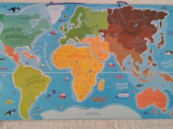 WOODY Magnetické puzzle Svět v obrázcích 2v1 - 14