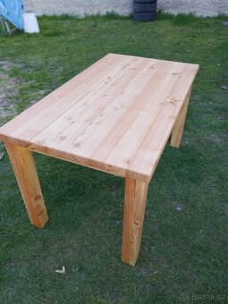 Modřínový jídelní stůl a židle - 14
