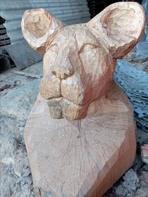 Dřevěná socha lvice do zahrady z javoru - 14