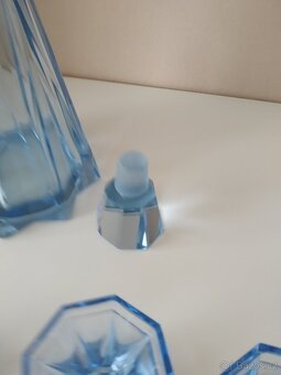 Skleněná karafa s pěti sklenkami-kubistický styl - 14