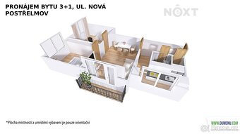 Pronájem byt 3+1, 60㎡ - 14