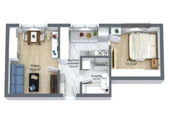 Prodej luxusního bytu 2kk (2+1) po kompletní rekonstrukci, v - 14