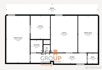 Prodej prosvětleného bytu 3+1 o rozloze 82 m2 s dvěma lodžie - 14