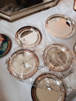 Vintage italský postříbřený servírovací set tácu Calegaro - 14