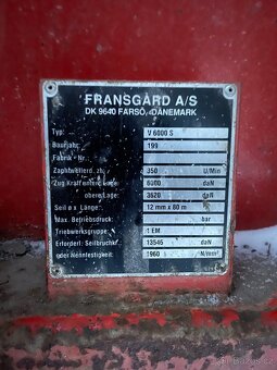 Naviják za traktor FRANSGARD 6T -pěkný stav- - 14