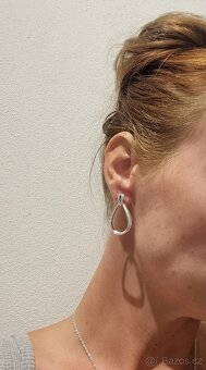 Nové dámské stříbrné náušnice oválné ovály 925 duté - 14
