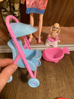 těhotná panenka barbie +ken+výbava - 14