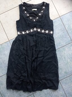 Letní, společenské, lněné, elastické, flitrové-vel. S, M - 14