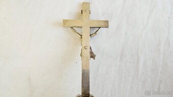 Ag stříbro stolní krucifix loťák rok 1864 biedermeier styl - 14