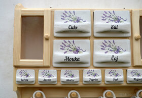 Police s kořenky do kuchyně - motiv levandule - 14