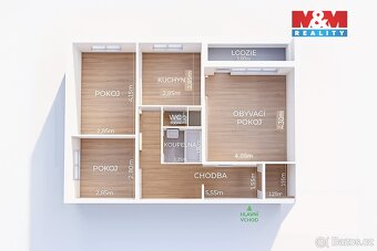 Prodej bytu 3+1, 62 m², Ostrava, ul. Zimmlerova - 14