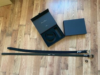 Nový dárkový set opasků BANDI - černý kožený, pružný černý - 14