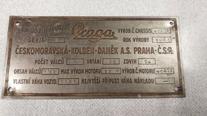 Výrobní štítky Praga ČKD - 14