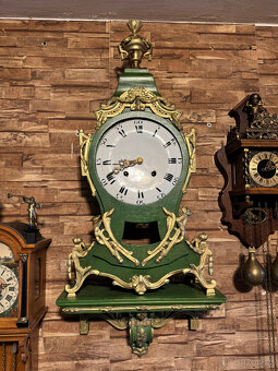 Konzolové francouzské hodiny 100 cm.rok 1800 + - dřevo,bronz - 14