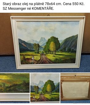 Staré obrazy a obrázky a plastiky.Ceny a rozměry viz fota. - 14