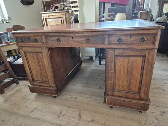 Anglický viktoriánský psací stůl - Oboustranný - 14