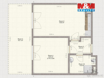 Pronájem bytu 2+kk, 45 m², Plzeň, ul. Safírová - 14