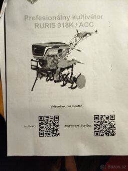 Prodám nový profesionální kultivátor RURIS 918K/ACC s el. St - 14