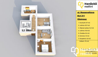 Prodej bytu 3+1 na ul. Rooseveltova v Olomouci - 14