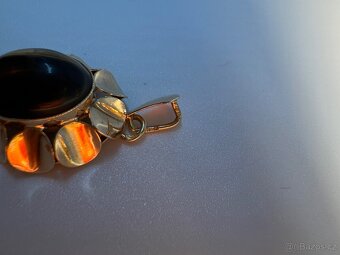 Krásný zlatý prsten & přívěsek - tygří oko - 14