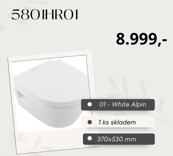Villeroy & Boch výprodej — luxusní sanitární keramika, nové - 14