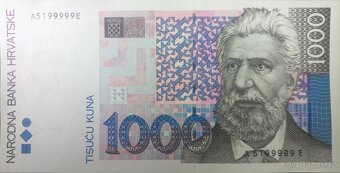 Bankovky 5 - 1000 kun a 1 - 50 000 dinárů Chorvatsko - 14