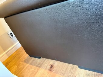 Kožená hnědá sedací souprava DeFo - 14