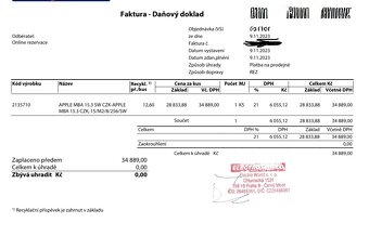 Apple Macbook 15" M2 2023 záruka - 14