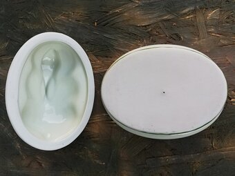 Retro porcelánová dóza, králík. - 14