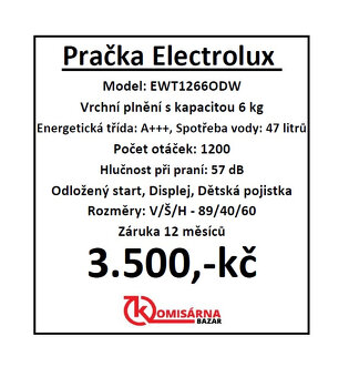Použitá pračka Electrolux EWT1266 ODW se zárukou - 14