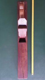 Dřevěný hoblík 650x80x75mm, nože Goldenberg, 130 let starý - 14