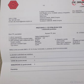 ŠKODA OCTAVIA 3. RS 2,0 TDI Servisní kniha - 14