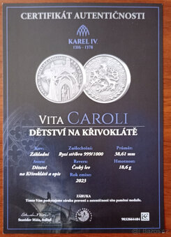 Investiční sběratelská sada medailí VITA CAROLI - 14