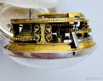 VZÁCNÉ PÁNSKÉ STŘÍBRNÉ BAROKNÍ ŠPINDLOVKY TRABET - LONDON - 14