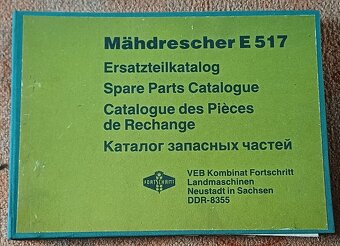 Prodám originální knihy k samojízdným kombajnům Fortschritt - 14