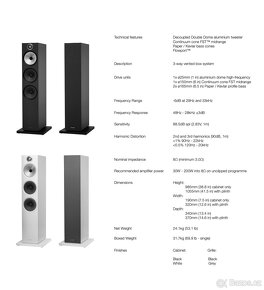 Reproduktory Bowers & Wilkins 603 bílá - 14
