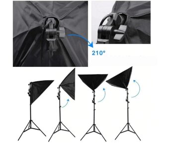 Fotopozadí (3- bílé, černé, zelené) + 2x softbox 90W - 14