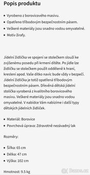 Dětská jídelní multifunkční židlička KLUPS - 14
