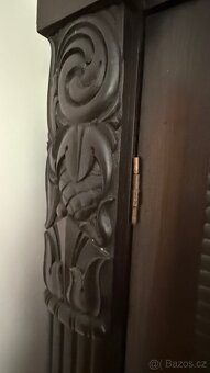 Art deco starožitná skříň masiv dřevo - 14